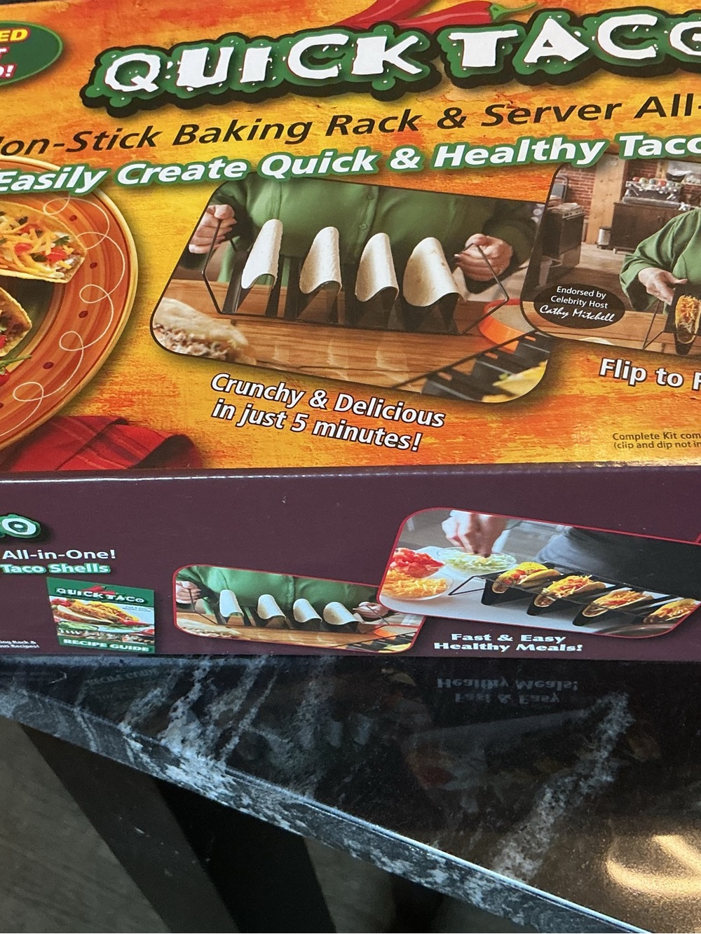 Quick Taco Non-Stick Backing Rack and Server All-in-One with recipe guide